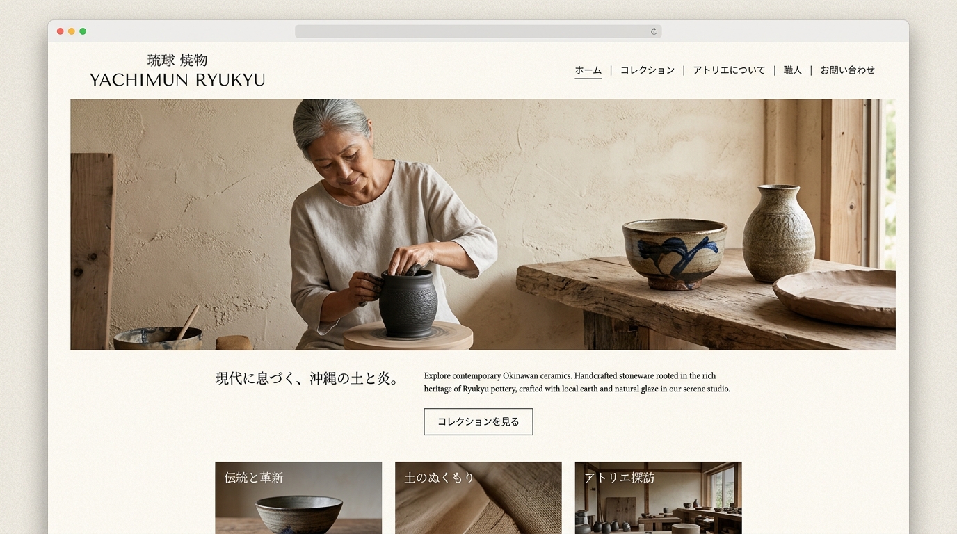 YACHIMUN RYUKYU 読谷村 琉球陶芸やちむん ブランドサイト制作実績